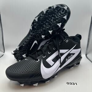 NIKE Men's 14 WIDE Alpha Menace 4 Football Cleats Black/White HM8435-001